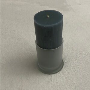 Elegant Blue Pillar Candle with Holder
